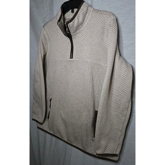 Powder River Outfitters (Panhandle) Quarter-zip Pullover, Sz Large, Khaki - Picture 2 of 8